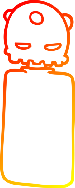 Bir insan tarafından çizilen çizgi film robotunun sıcak çizgi çizimi