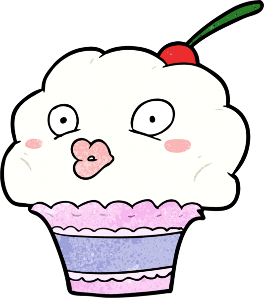 Bir insan tarafından çizilmiş komik bir kek.