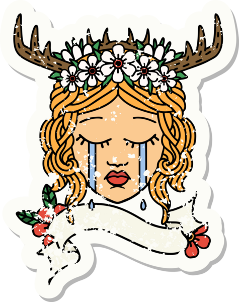 Bir insan tarafından çizilmiş insan bir Druid 'in grunge çıkartması.