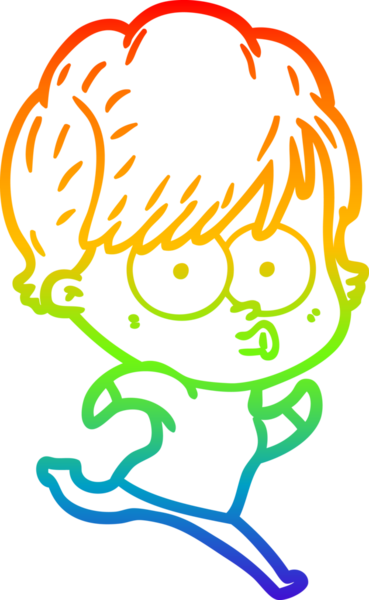 gökkuşağı gradyan çizimi bir insan tarafından çizilmiş bir karikatür kadın