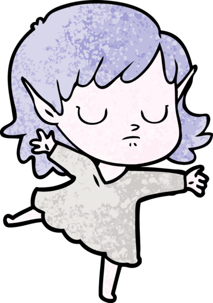 Bir insan tarafından çizilmiş bir elf kızı.