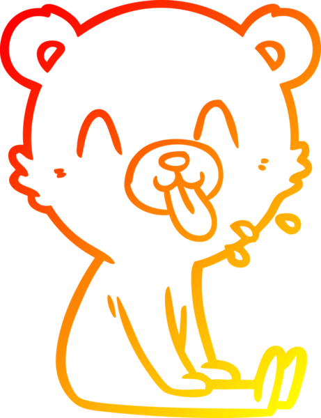 Bir insan tarafından çizilmiş kaba bir çizgi film ayısının sıcak çizgi çizimi