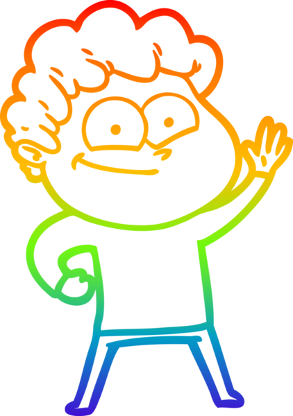 Bir insan tarafından çizilmiş mutlu bir adamın çizgi çizimi.