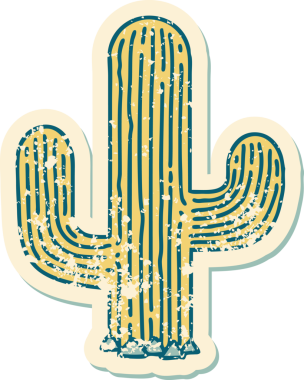 Bir insan tarafından çizilmiş bir kaktüsün sembolik dövmesi.