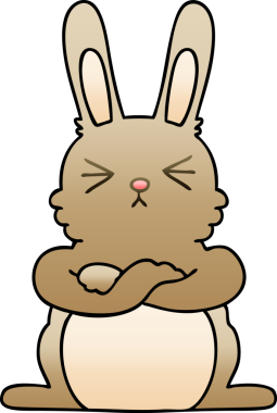 bir insan tarafından çizilmiş gölgeli garip çizgi film tavşanı