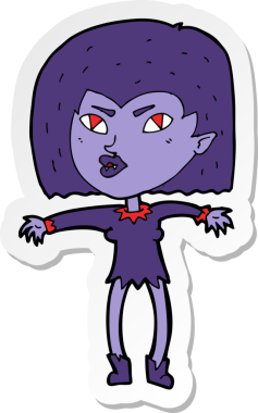 Bir insan tarafından çizilmiş vampir bir kızın çıkartması.