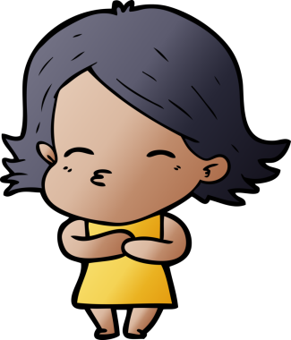 Bir insan tarafından çizilmiş karikatür kadın.