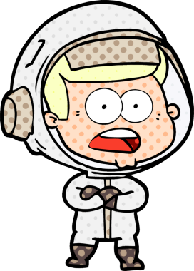 Karikatür bir insan tarafından çizilen astronotu şaşırttı.