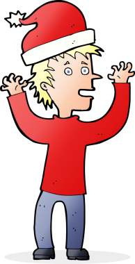 Çizgi filmci bir insan tarafından çizilen Noel için hazırlanıyor.