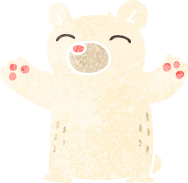 Bir insan tarafından çizilmiş garip bir karikatür kutup ayısı.