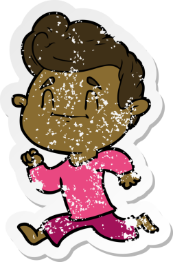 Bir insan tarafından çizilen mutlu bir çizgi film karakterinin sıkıntılı çıkartması.