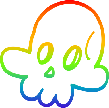 Bir insan tarafından çizilen cadılar bayramı kafatası çizgi çizimi