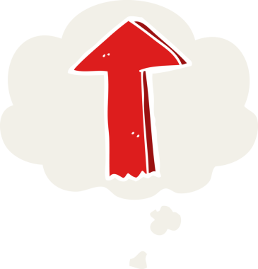 Düşünce baloncuğu olan çizgi film oku bir insan tarafından çizilmiş.