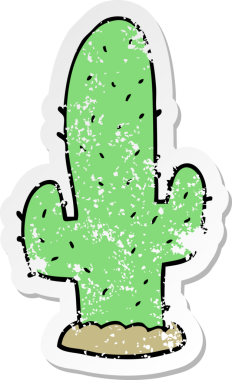 Bir insan tarafından çizilmiş bir kaktüsün sıkıntılı çıkartması.