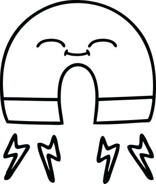 Bir insan tarafından çizilmiş mıknatıs çizimi