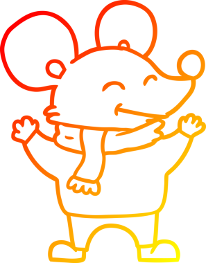 Bir insan tarafından çizilen çizgi film faresinin sıcak çizgi çizimi