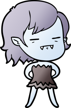 Bir insan tarafından çizilmiş ölümsüz vampir kız çizgi filmi.