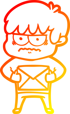 Bir insan tarafından çizilmiş kızgın çizgi film çocuğunun sıcak çizgi çizimi.