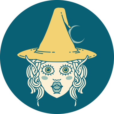 Retro Dövme Biçimi Elf karakteri bir insan tarafından çizilmiş