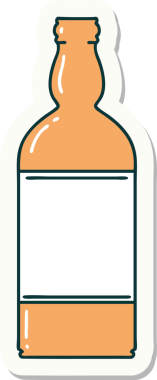 Bir insan tarafından çizilmiş geleneksel bir şişe dövmesi.