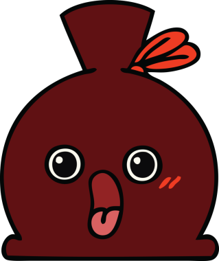 Bir insan tarafından çizilmiş şirin bir çuval karikatürü