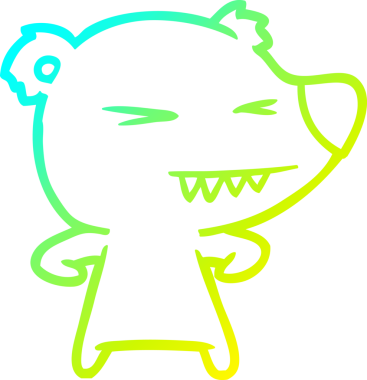 Bir insan tarafından çizilmiş kızgın bir kutup ayısı karikatürü.