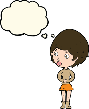 Bir insan tarafından çizilen düşünce baloncuğu ile ilgili karikatür.