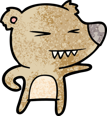 Bir insan tarafından çizilmiş kızgın ayı çizgi filmi.