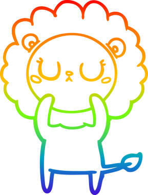 gökkuşağı gradyan çizgi çizimi bir insan tarafından çizilmiş bir aslan