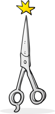 Bir insan tarafından çizilmiş serbest çizim berber makasları