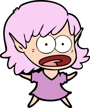 Bir insan tarafından çizilen elf kızı şok etti.