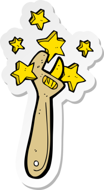 Bir insan tarafından çizilmiş ayarlanabilir çizgi film etiketi.