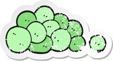 Bir insan tarafından çizilmiş bezelye çizgi filminin gerilimli yapıştırması.