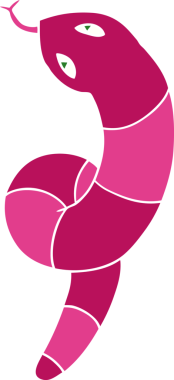 Bir insan tarafından çizilmiş uzun bir yılanın serbest çizimi.