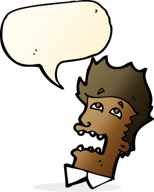 Bir insan tarafından çizilmiş konuşma baloncuğu olan korkmuş bir adam.