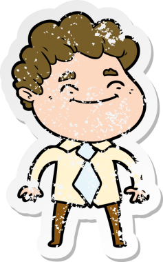 Bir insan tarafından çizilmiş, karikatür dostu bir adamın sıkıntılı çıkartması.