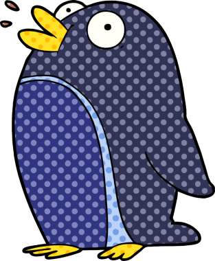 bir insan tarafından çizilmiş penguen çizgi filmi