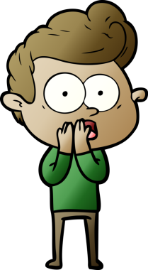 Bir insan tarafından çizilmiş çizgi film bakışlı adam.