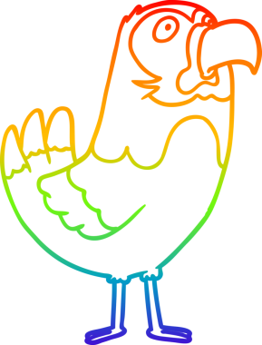 gökkuşağı gradyan çizgi çizimi bir insan tarafından çizilmiş papağan