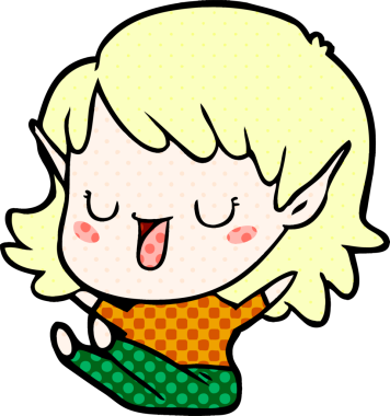 Bir insan tarafından çizilmiş bir elf kızı.