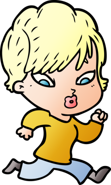 Bir insan tarafından çizilmiş karikatür kadın.