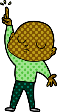 bir insan tarafından çizilmiş kel bir adam.