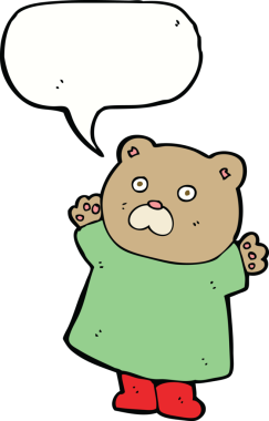 Bir insan tarafından çizilmiş komik bir çizgi film ayısı.