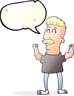 Bir insan tarafından çizilmiş serbest konuşma balonu karikatürü.