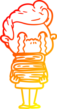 Bir insan tarafından çizilmiş ağlayan bir çizgi film karakteri çizimi.