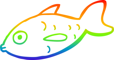 gökkuşağı gradyan çizgisi bir insan tarafından çizilmiş karikatür balığı çizimi