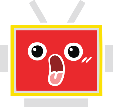 Bir insan tarafından çizilmiş robot kafasının düz renkli retro karikatürü