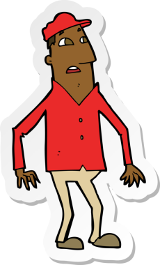 Bir insan tarafından çizilmiş bir karikatür çıkartması.