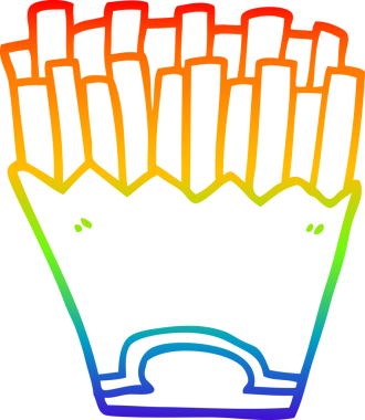 gökkuşağı gradyan çizgi çizimi bir insan tarafından çizilmiş patates kızartması