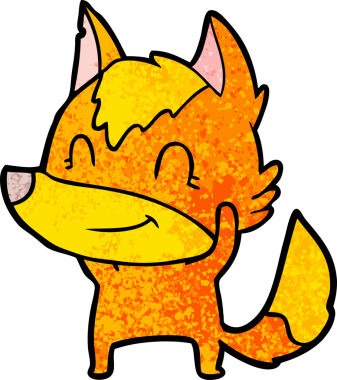 Bir insan tarafından çizilmiş tilki çizgi film karakteri